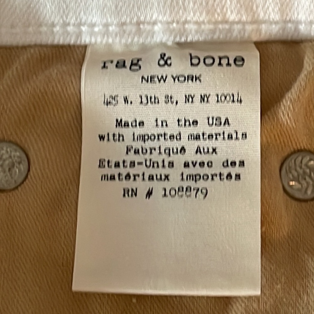 RAG & BONE Bright White Crop Flare Stretch Jeans size 30 Style # W15940545BWH - Picture 11 of 16